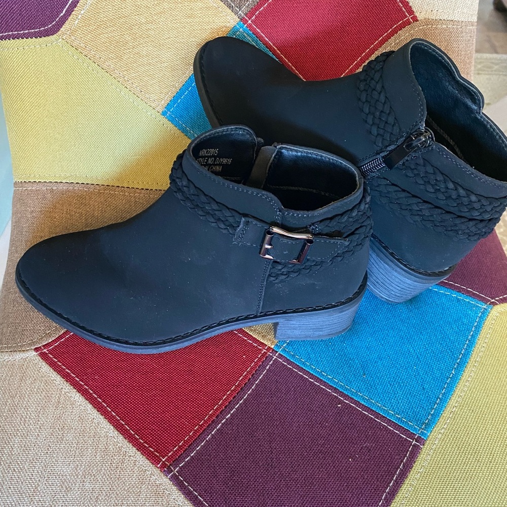 Black Faux Suede Booties